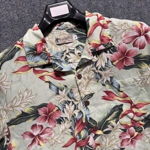 Vintage Sandwich Isle Shirt Rayon Hawaiian Large Floral Made in Hawaii